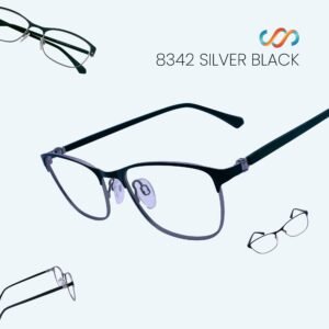 8342 Silver Black Cat Eye Frame - Image 4