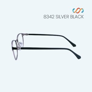 8342 Silver Black Cat Eye Frame - Image 3