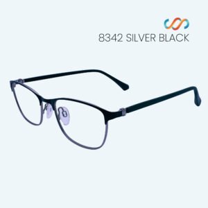 8342 Silver Black Cat Eye Frame - Image 5