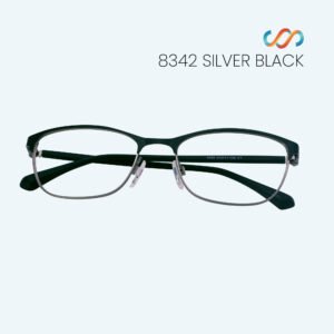 8342 Silver Black Cat Eye Frame - Image 2