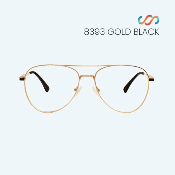 8393 Gold Black Aviator Frame