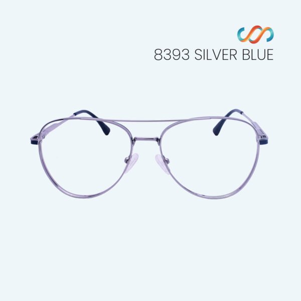 8393 Silver Blue Aviator Frame