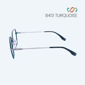 8413 Silver Matte Turquoise Hexagonal Frame - Image 3