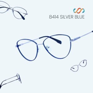 8414 Silver Blue Cat Eye Frame - Image 5