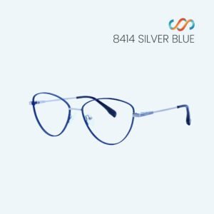 8414 Silver Blue Cat Eye Frame - Image 3