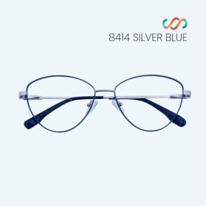 8414 Silver Blue Cat Eye Frame - Image 2