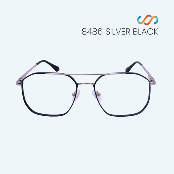8486 Silver Black Hexagonal Frame