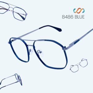 8486 Silver Matte Blue Hexagonal Frame - Image 2