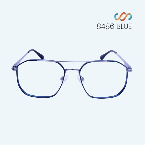 8486 Silver Matte Blue Hexagonal Frame
